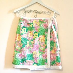 Vintage Lilly Pulitzer Wrap Mini Skirt Size 2